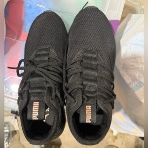 Puma Black Sneakers with Pink Insole Logo